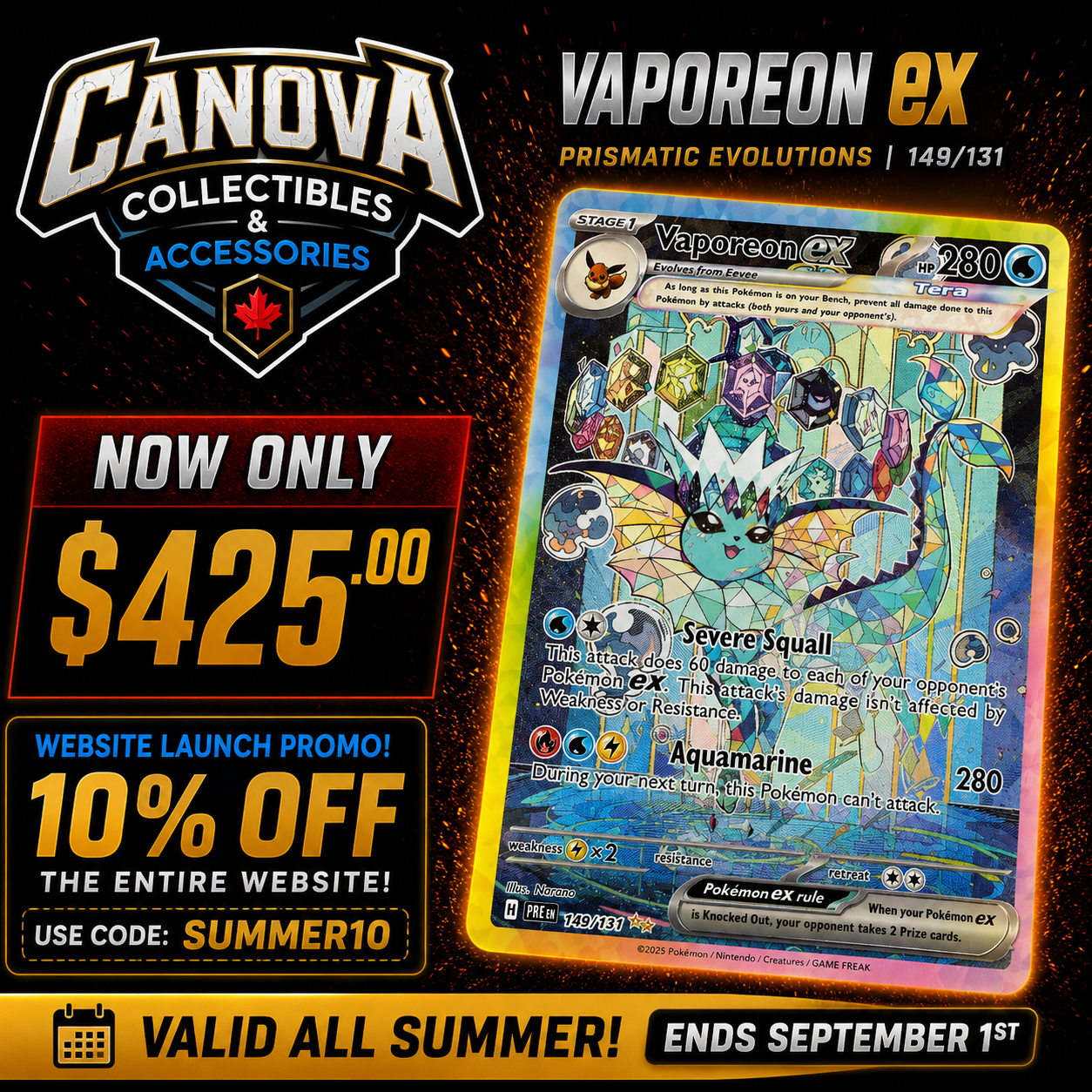 Vaporeon Ex - PRI 149/131 NM